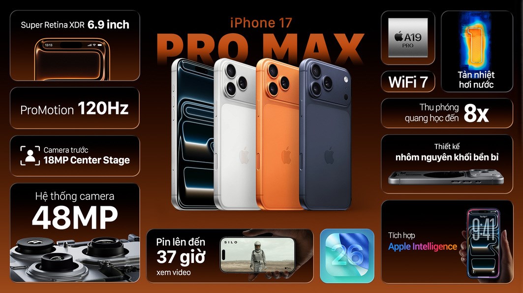 Điện thoại iPhone 17 Pro Max 512GB